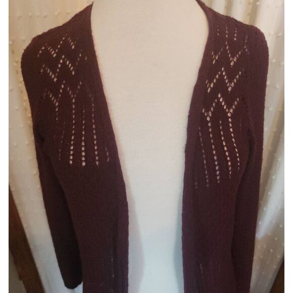 C10 Love Always long burgandy cardigan - Picture 2 of 12